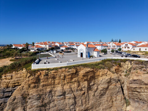Zambujeira do mar village on a cliff overlooking the atlantic ocean