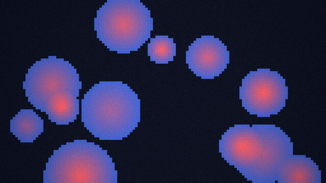 Pixel Grid Heatmap Background with Color Coded Data Cells