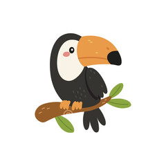 Fototapeta premium Cute toucan sitting on a branch