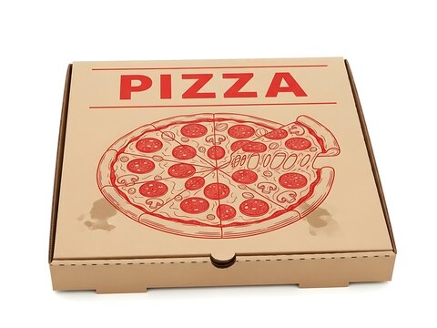Delicious pepperoni pizza in cardboard box ready to eat freshly baked italian cuisine
