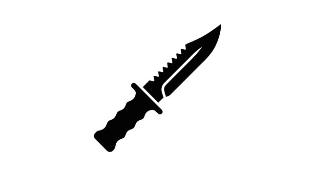 Vector illustration of combat knife icon military survival dagger symbol vector illustration on a transparent background