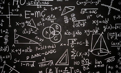 math formulas on blackboard © Real