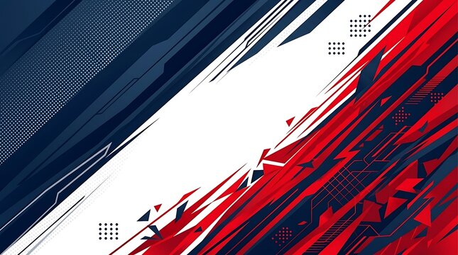 Abstract geometric background with red and blue diagonal lines and patterns