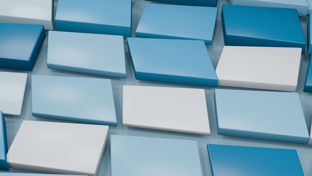 Blue and white parallelogram tiling pattern