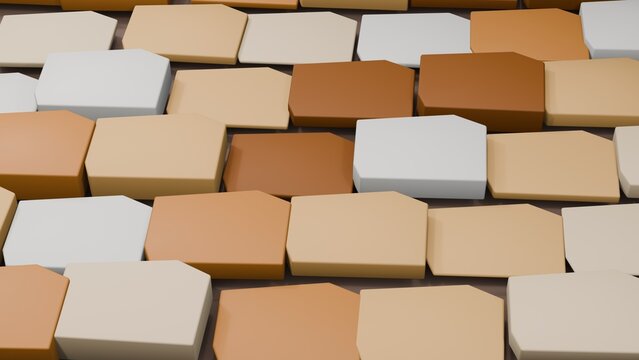 Brick-like pattern of earth-toned and white rectangles