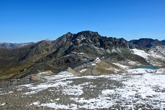 Austrian Alps - view of the Viderjoch reservoir and its surroundings