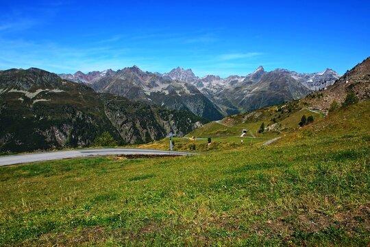 Austrian Alps - view of the Silvrettabahn cable car from the Idalpe transfer station near Ischgl
