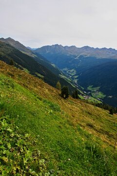 Austrian Alps - view from  the path from the Alm Museum to the Hausberg mountain near Kappl