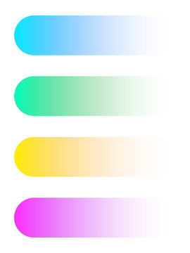 Gradient rounded rectangle placeholder card with colorful blue green yellow and purple design for web ui banner button interface and transparent overlay png