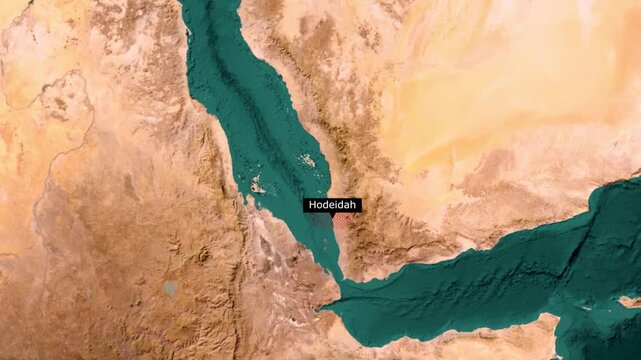 Hodeidah City Location Map Red Sea Coast Yemen Animation
