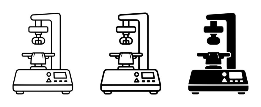 Industrial Texture Analyzer, Material Hardness Tester, Quality Control Equipment Icons