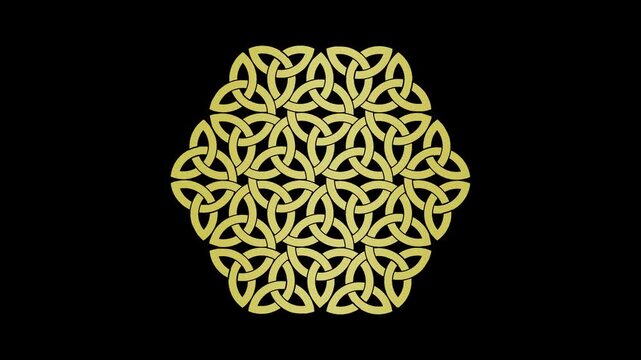 Celtic knot geometric ornament. 4K footage