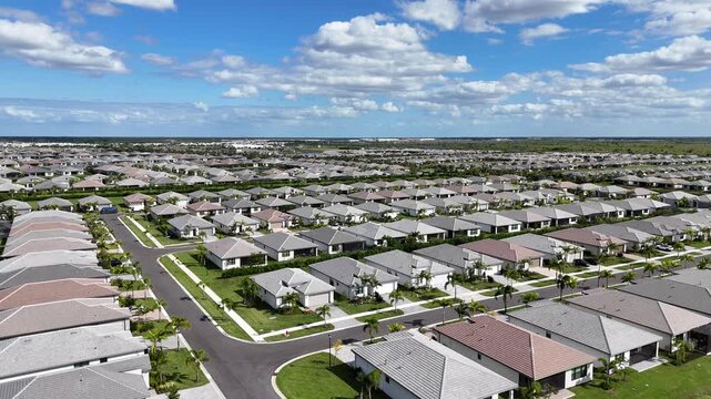 Newly built homes in Port St Lucie in St Lucie County, Florida. 