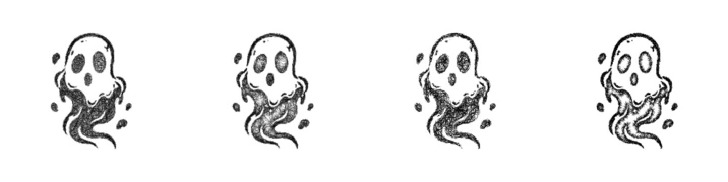 Sketch ectoplasm icon design set