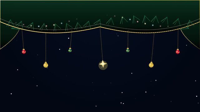 Green stage curtain opening night sky background