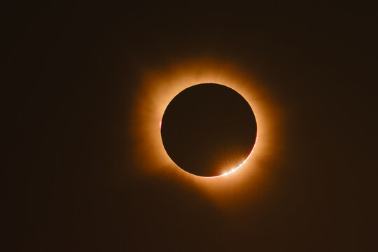 Total Solar Eclipse Baily's Beads and Corona
