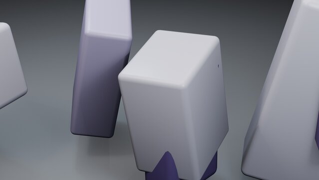 Close-up of light purple and white rounded rectangular blocks