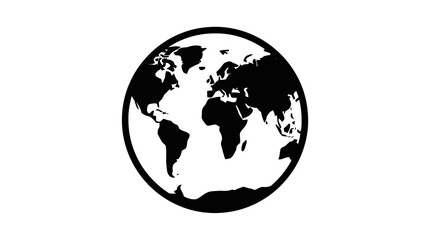Fototapeta premium Vector illustration of world globe map icon on a transparent background