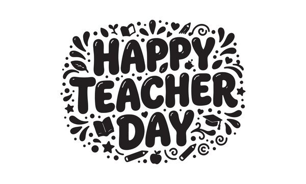 Happy Teachers' Day Bold Typography Vector Design