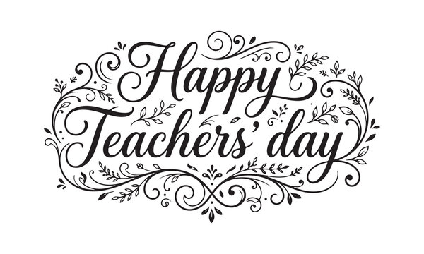 Happy Teachers' Day Calligraphy Vector Design