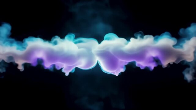 Abstract blue smoke patterns drifting in darkness.
