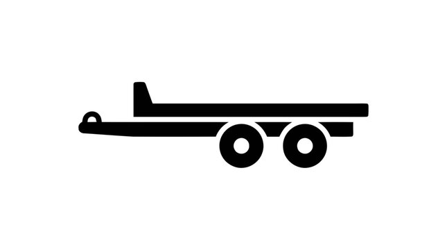 Vector illustration of flatbed trailer icon on a transparent background