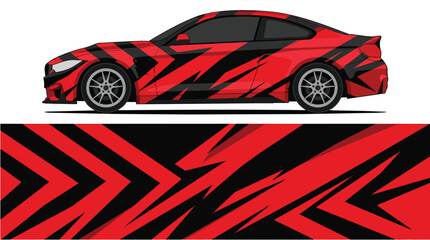 Naklejka premium Red Black Camouflage Sport Car Vector Illustration