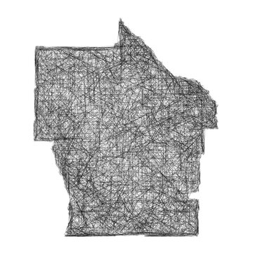 Sketch Terrell County (Georgia) outline map design
