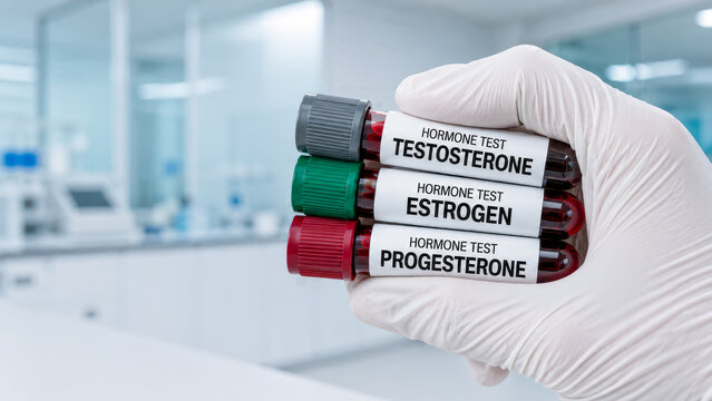 Testosterone estrogen progesterone blood tests for hormone diagnostics reproductive medicine and womens fertility health
