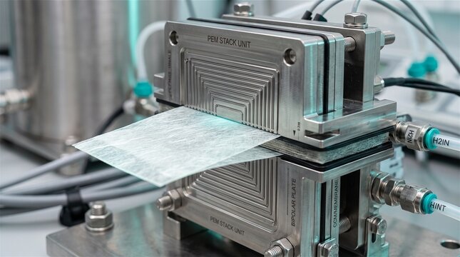 Hydrogen Fuel Cell PEM Stack Unit in Laboratory