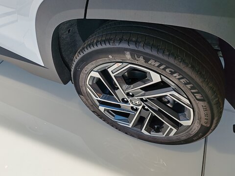 Rome, Italy &ndash; September 10, 2026: Detail of the Hyundai tire wheel, a mid-size crossover SUV.