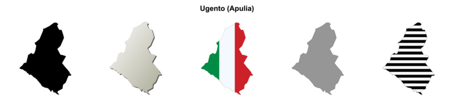 Ugento (Apulia) outline map set