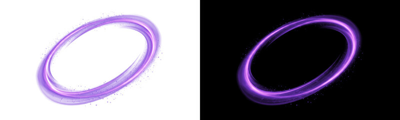 Purple magic glowing ring track effect isolated on transparent background © epu