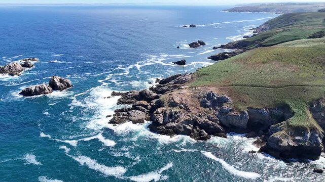 survol de la c&ocirc;te sauvage du Cap Sizun, Finist&egrave;re, Bretagne