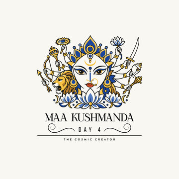 Navadurga Day 4 Maa Kushmanda Dussehra Illustration