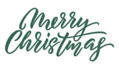 Merry Christmas green textured hand written calligraphy isolated on white background transparent background © AbstractZone