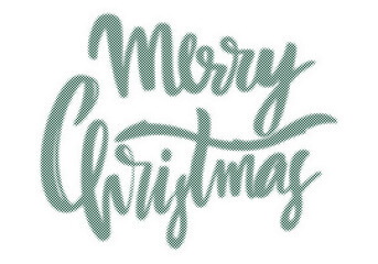 Merry Christmas green typography design with halftone dot pattern isolated on white background transparent background © AbstractZone