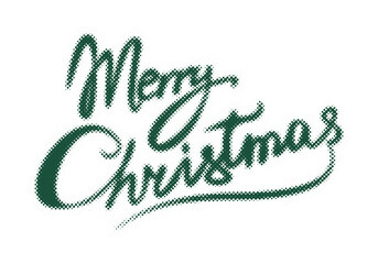 Merry Christmas greeting card design with halftone dot texture and retro typography style transparent background © AbstractZone