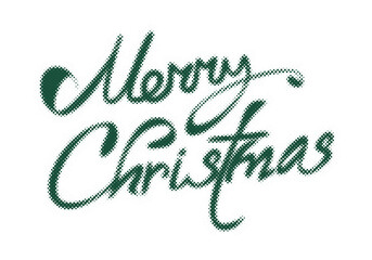 Merry Christmas hand lettering typography design with halftone dot texture effect transparent background © AbstractZone