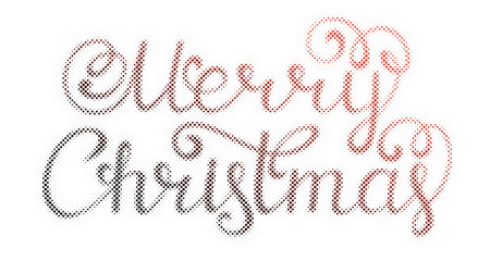 Merry Christmas typography design created with a stylish halftone dot pattern transparent background © AbstractZone
