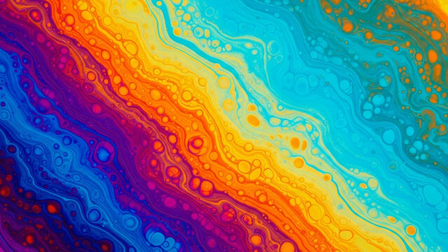 Vibrant abstract fluid art texture with colorful swirling paint for creative background design and liquid artistic pattern