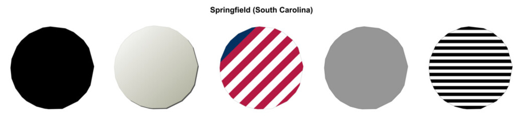 Fototapeta premium Springfield (South Carolina) blank outline map set