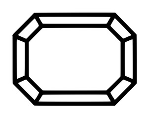 Obraz premium Elegant minimalist vector icon of a faceted octagonal tray with bold double outline, geometric serving platter illustration isolated on white background for luxury hospitality decor