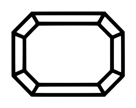 Elegant minimalist vector icon of a faceted octagonal tray with bold double outline, geometric serving platter illustration isolated on white background for luxury hospitality decor