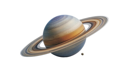 3D render of a gas giant planet with rings isolated on white background © Hxn_Tariq