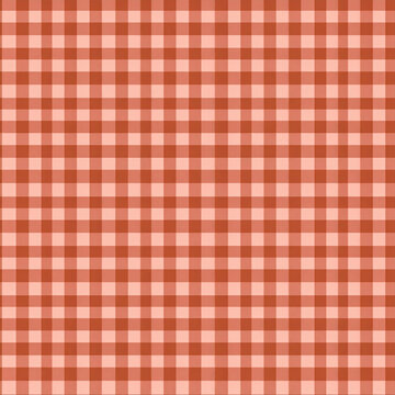 A timeless and classic seamless pattern design featuring a vibrant terracotta orange and soft pastel peach gingham check, perfect for summer tablecloths, picnic textiles, or rustic kitchen decor.