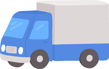 Fototapeta premium Blue Delivery Truck Illustration