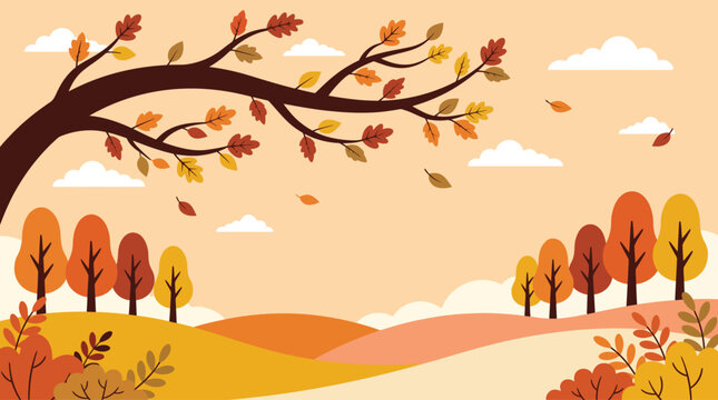 A beautiful autumn landscape perfect for thanksgiving celebrations and fall themed designs
