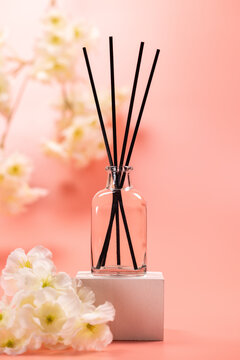 Reed diffuser creating aroma and freshness at home