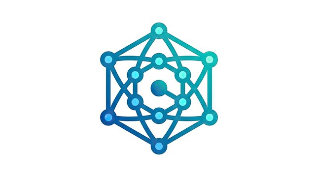 Abstract molecular network connectivity icon.